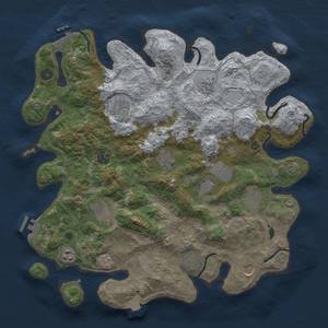 Thumbnail Rust Map: Procedural Map, Size: 4000, Seed: 32934449, 19 Monuments