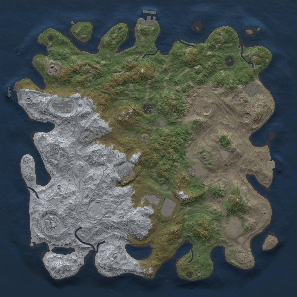 Rust Map: Procedural Map, Size: 4500, Seed: 70797979, 19 Monuments