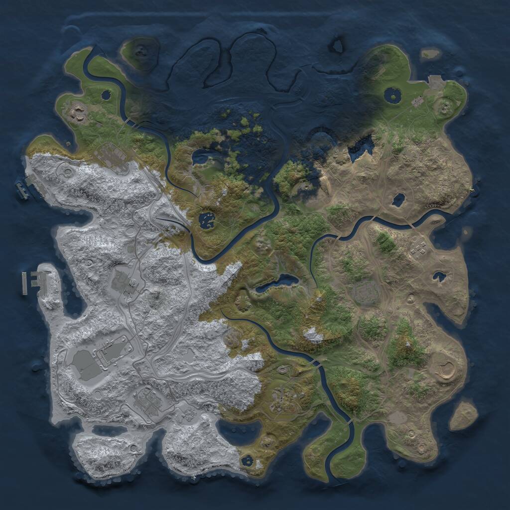 Rust Map: Procedural Map, Size: 4500, Seed: 70797979, 17 Monuments