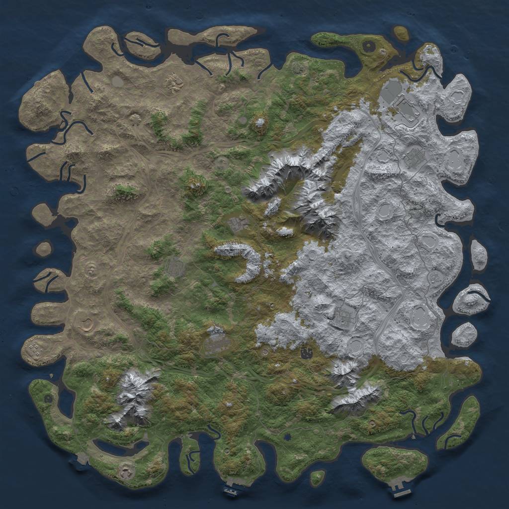 Rust Map: Procedural Map, Size: 6000, Seed: 78006953, 19 Monuments