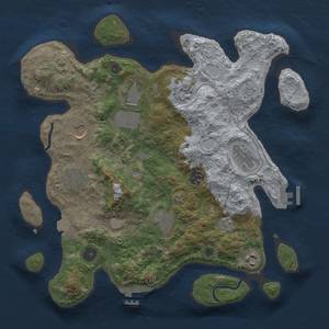 Thumbnail Rust Map: Procedural Map, Size: 3500, Seed: 206370421, 17 Monuments