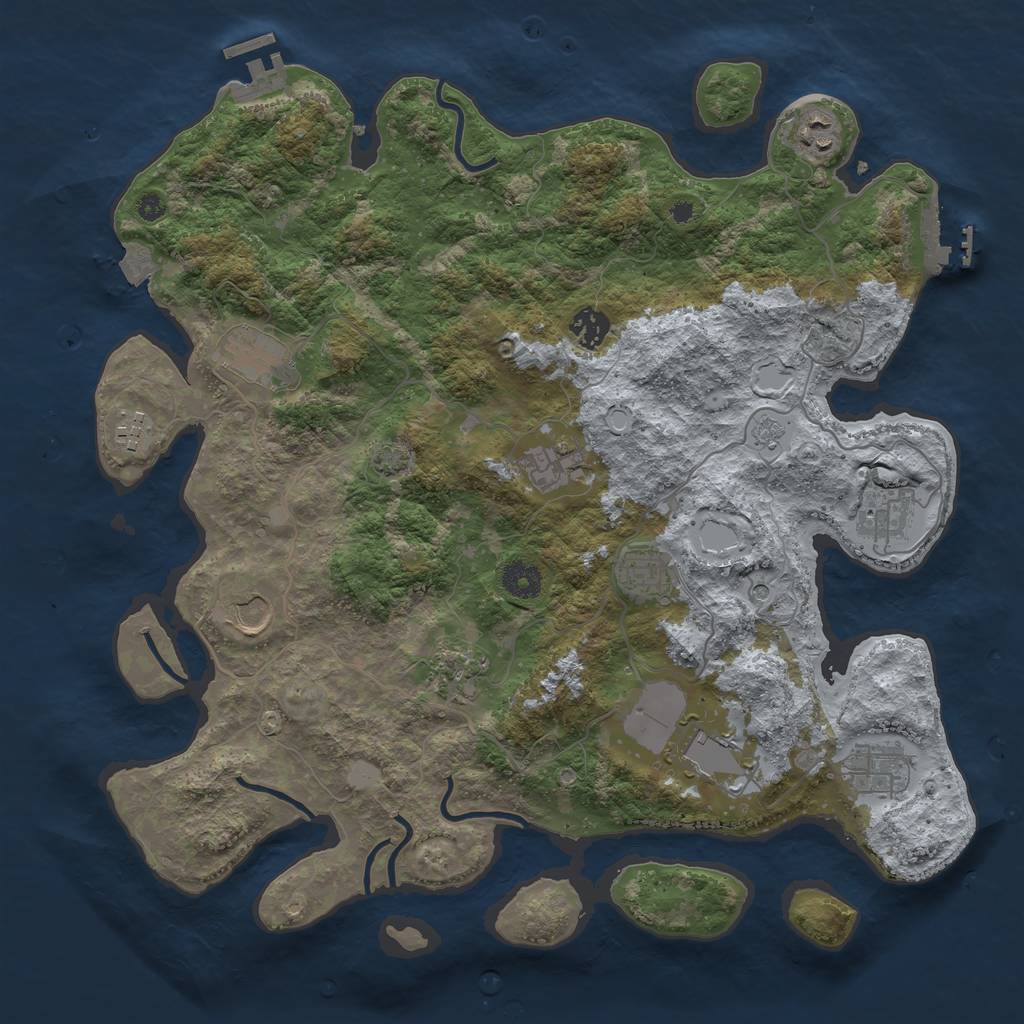 Rust Map: Procedural Map, Size: 3900, Seed: 753, 19 Monuments