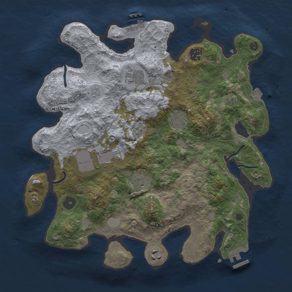 Rust Map: Procedural Map, Size: 3500, Seed: 903041640, 15 Monuments