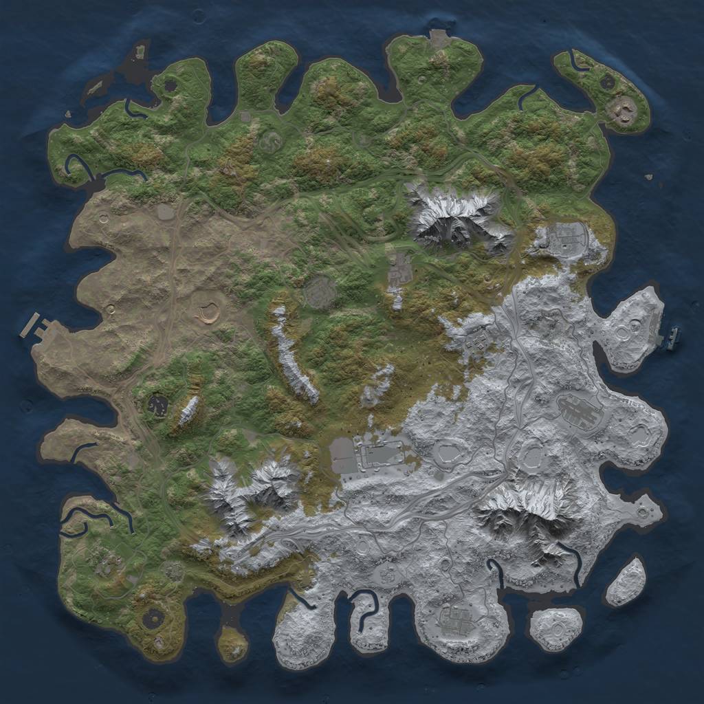 Rust Map: Procedural Map, Size: 5000, Seed: 797700, 19 Monuments