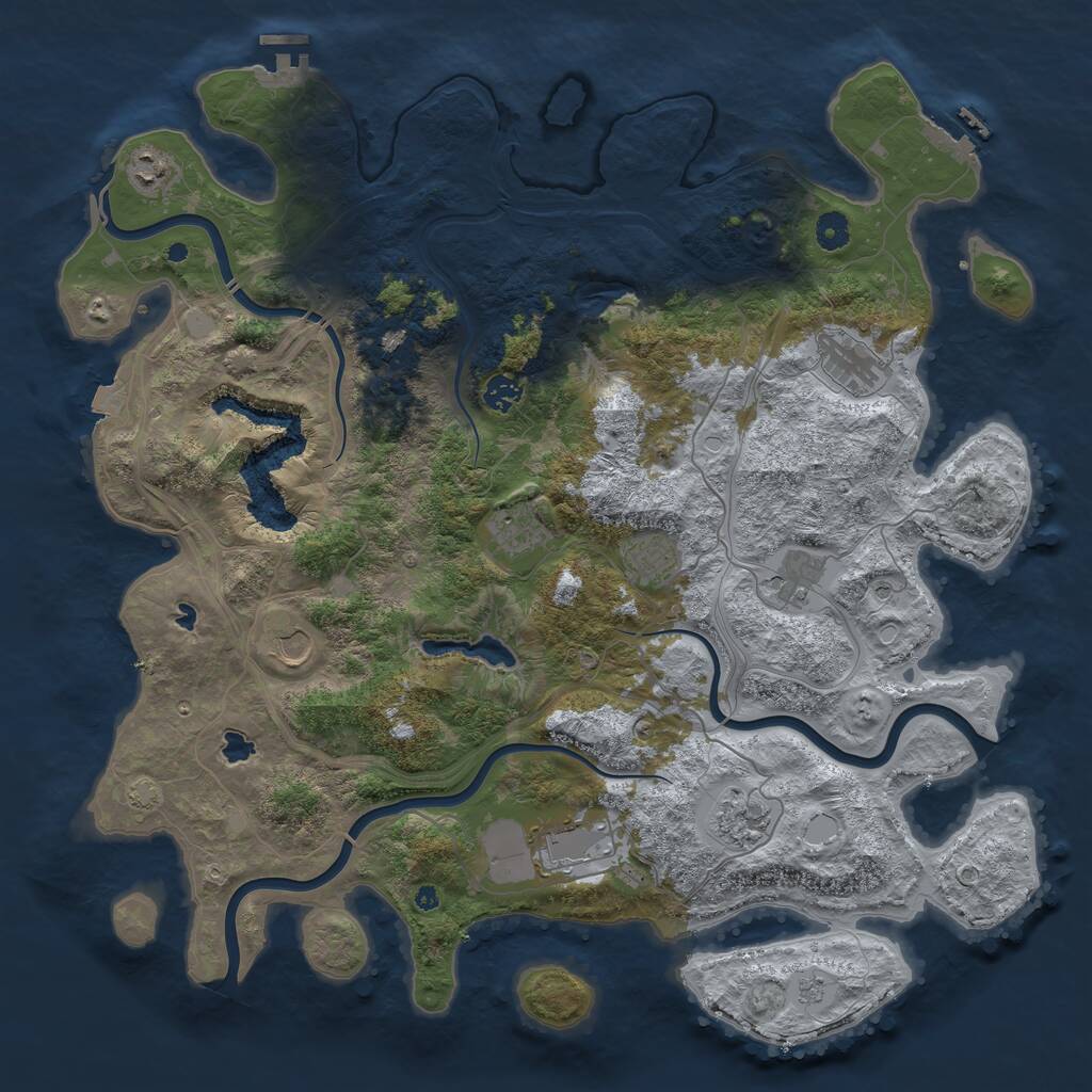 Rust Map: Procedural Map, Size: 4500, Seed: 899214005, 16 Monuments
