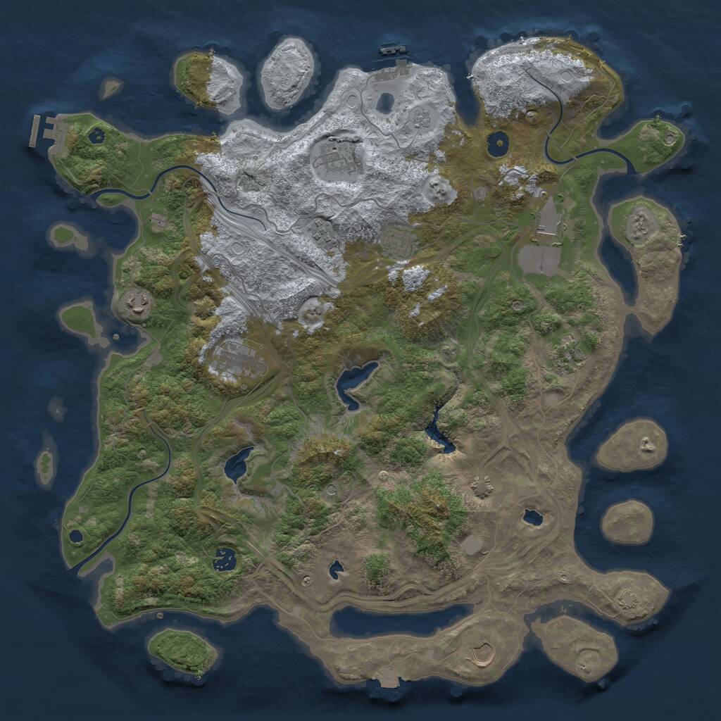 Rust Map: Procedural Map, Size: 4500, Seed: 1896617761, 15 Monuments