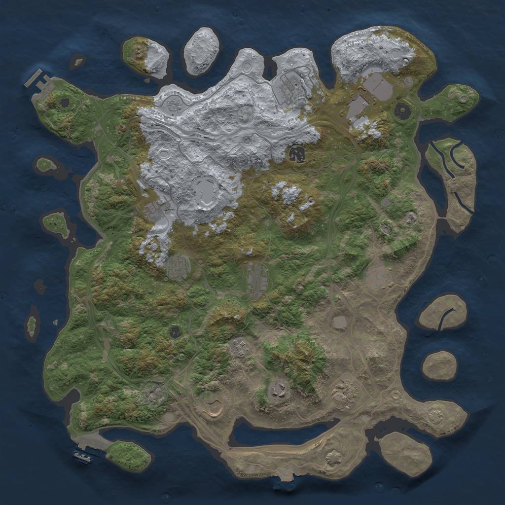 Rust Map: Procedural Map, Size: 4500, Seed: 1896617761, 19 Monuments