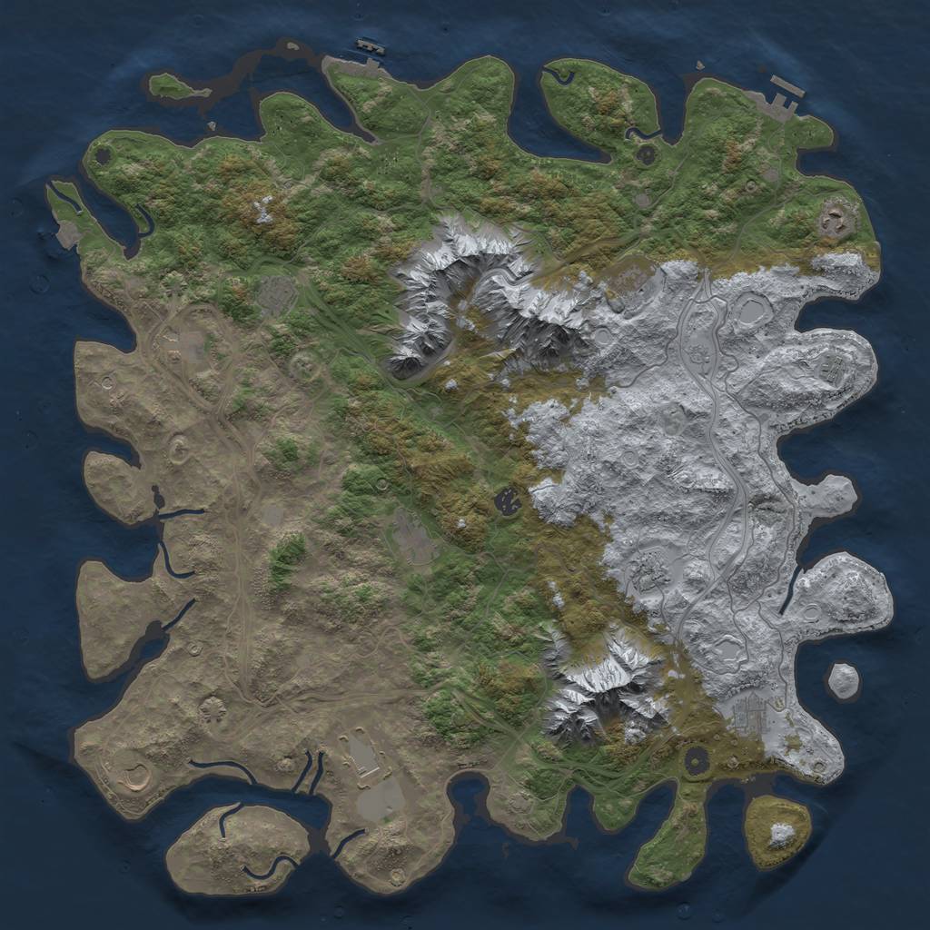 Rust Map: Procedural Map, Size: 5192, Seed: 246810, 19 Monuments