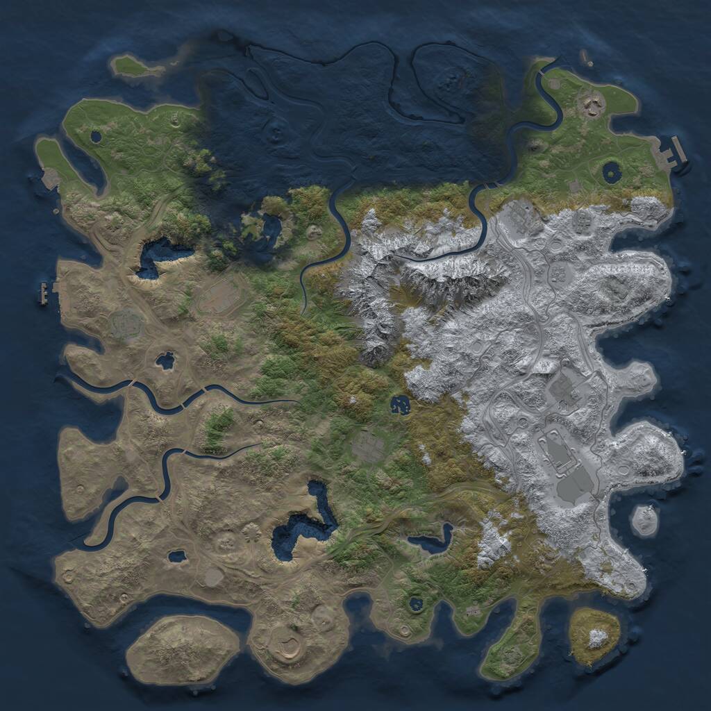 Rust Map: Procedural Map, Size: 5192, Seed: 246810, 17 Monuments