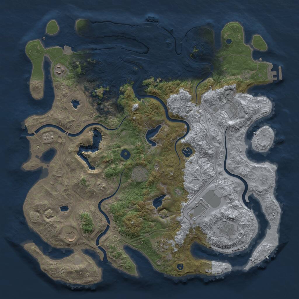 Rust Map: Procedural Map, Size: 4500, Seed: 251757, 15 Monuments