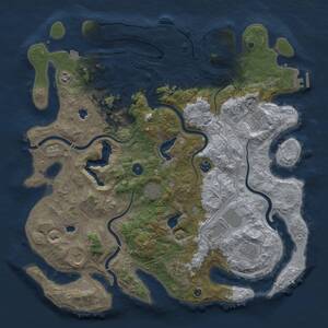 Thumbnail Rust Map: Procedural Map, Size: 4500, Seed: 251757, 15 Monuments