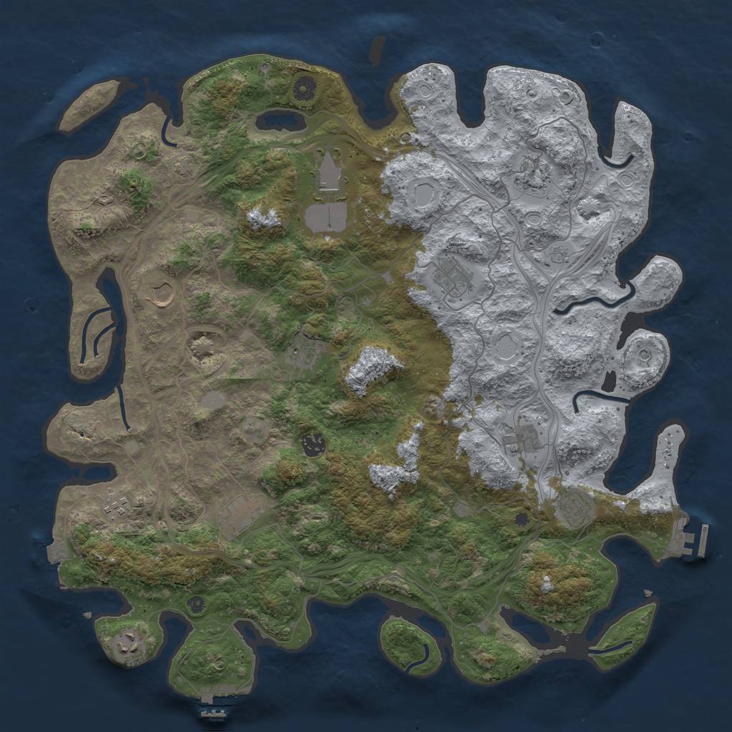 Rust Map: Procedural Map, Size: 4500, Seed: 18332005, 19 Monuments