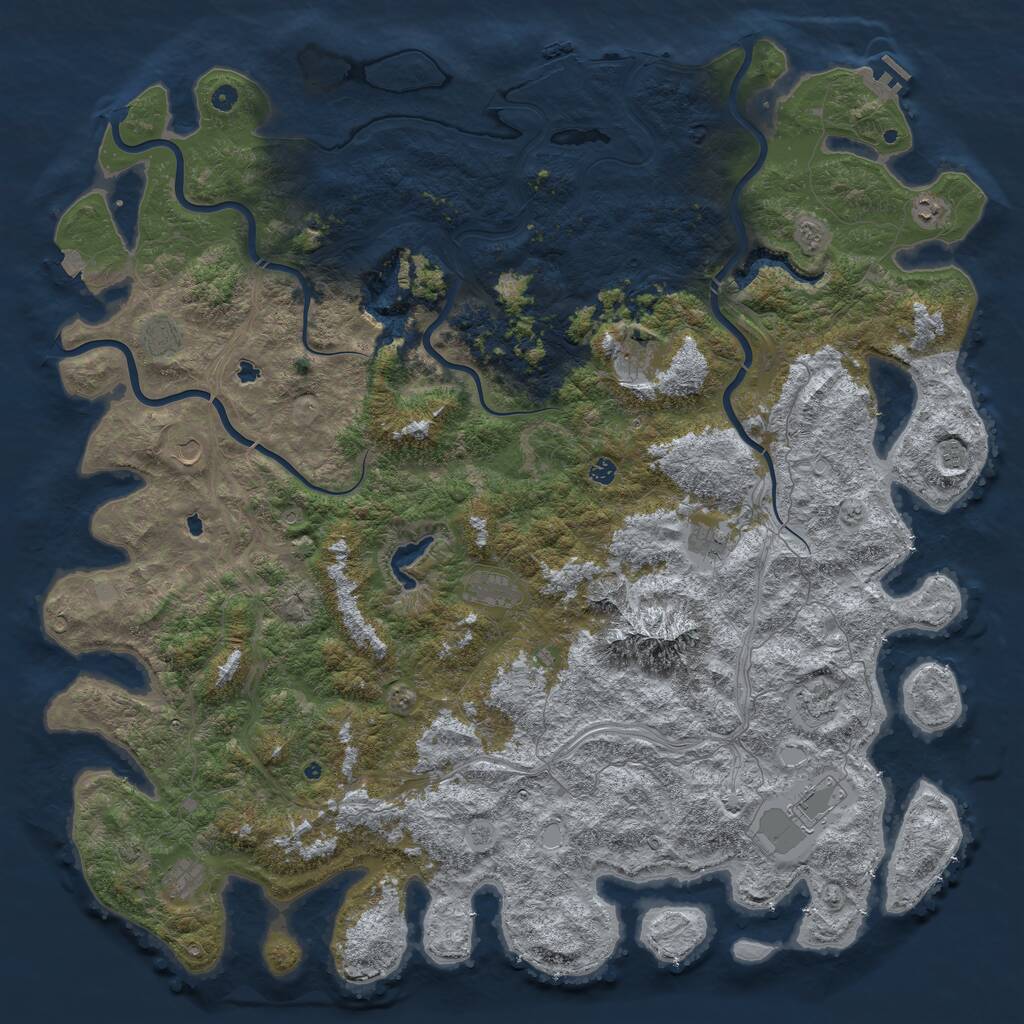 Rust Map: Procedural Map, Size: 6000, Seed: 797700, 17 Monuments