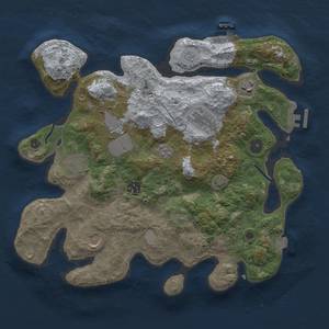 Thumbnail Rust Map: Procedural Map, Size: 3500, Seed: 14467213, 15 Monuments