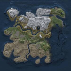 Thumbnail Rust Map: Procedural Map, Size: 3500, Seed: 14467213, 12 Monuments