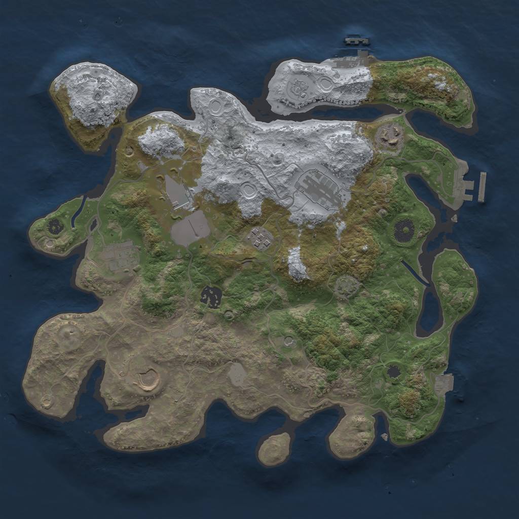 Rust Map: Procedural Map, Size: 3500, Seed: 14467213, 15 Monuments