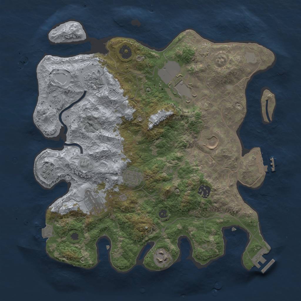 Rust Map: Procedural Map, Size: 3500, Seed: 1622849933, 15 Monuments