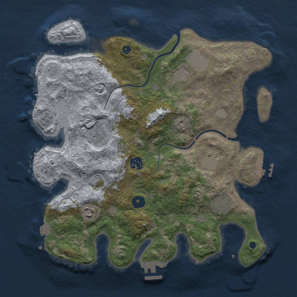 Rust Map: Procedural Map, Size: 3500, Seed: 1622849933, 13 Monuments