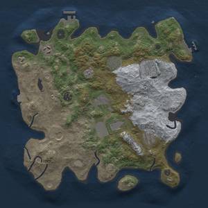 Thumbnail Rust Map: Procedural Map, Size: 3500, Seed: 49491, 17 Monuments