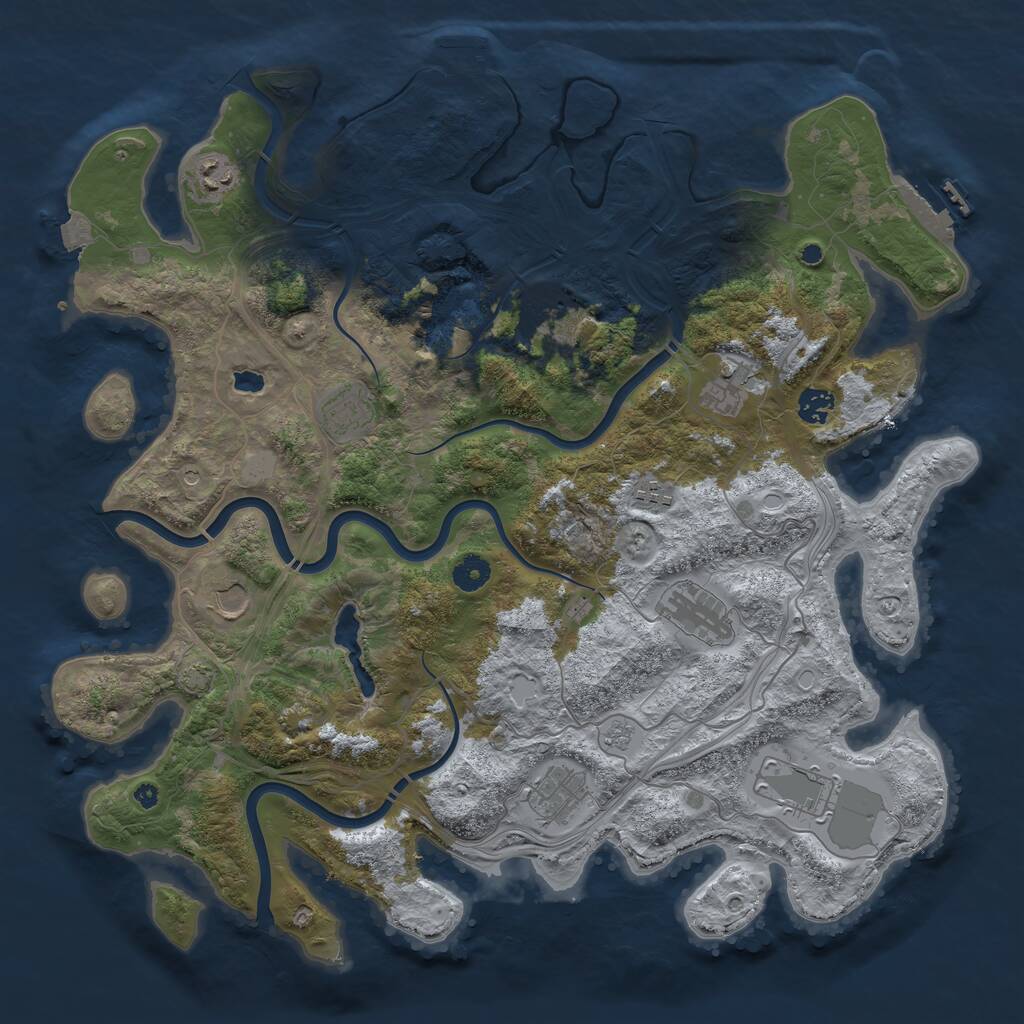 Rust Map: Procedural Map, Size: 4250, Seed: 30218, 16 Monuments