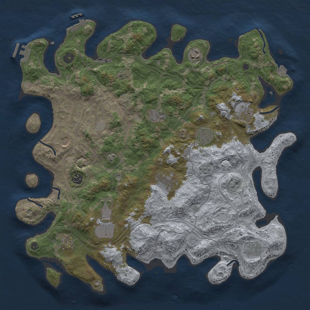 Rust Map: Procedural Map, Size: 4250, Seed: 30218, 19 Monuments