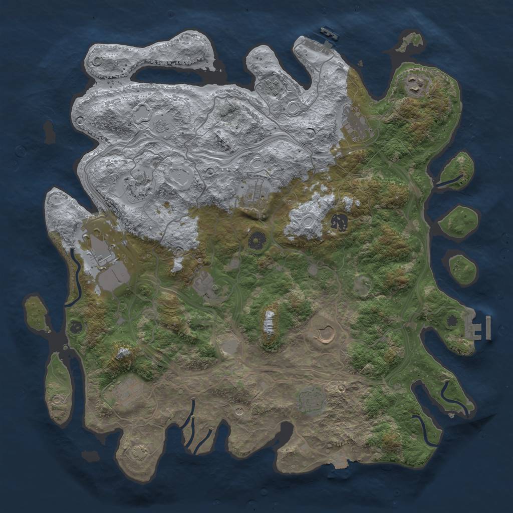 Rust Map: Procedural Map, Size: 4250, Seed: 274628800, 19 Monuments