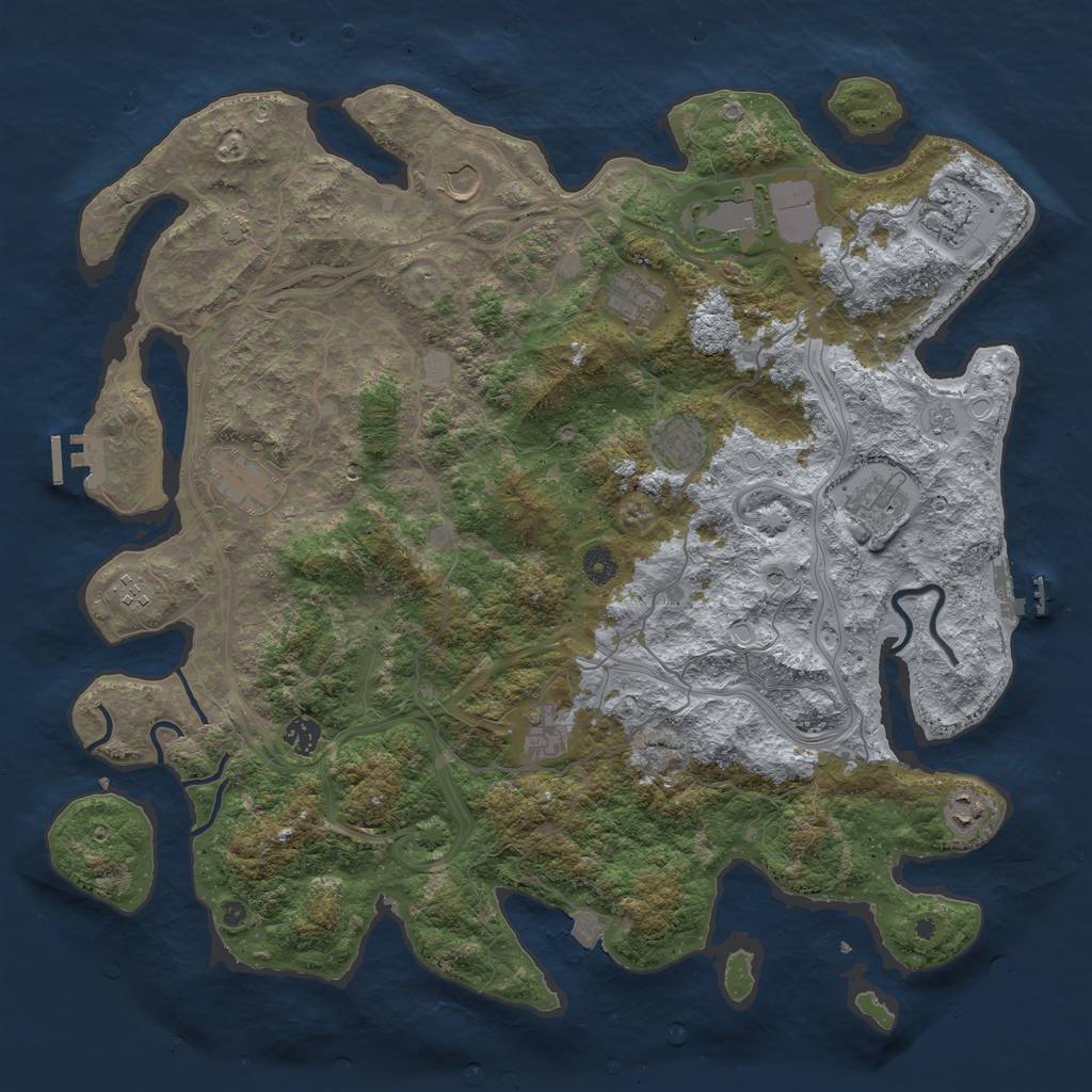 Rust Map: Procedural Map, Size: 4500, Seed: 1672197208, 19 Monuments