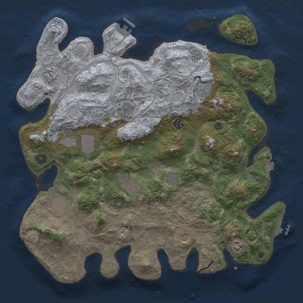 Rust Map: Procedural Map, Size: 4250, Seed: 11124, 19 Monuments