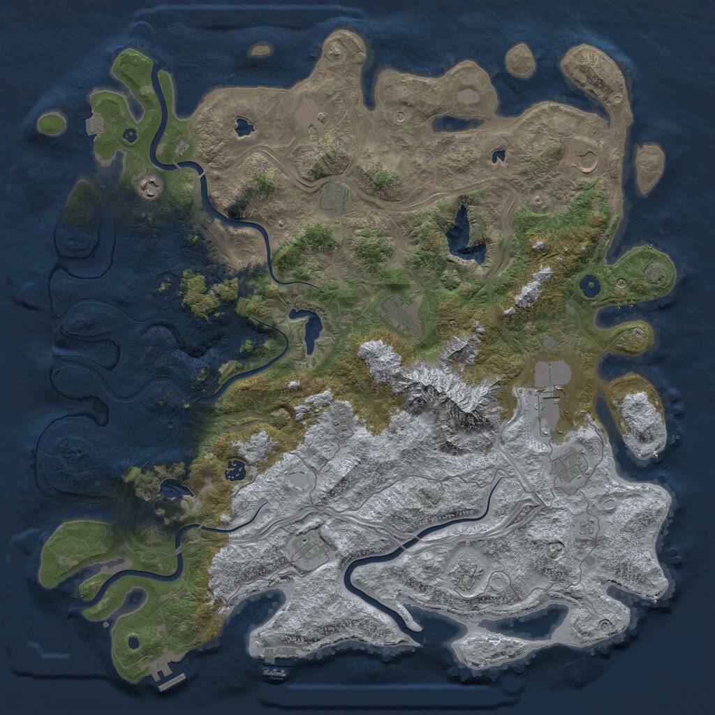 Rust Map: Procedural Map, Size: 5000, Seed: 685711238, 17 Monuments