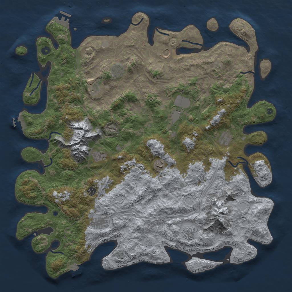 Rust Map: Procedural Map, Size: 5000, Seed: 685711238, 19 Monuments