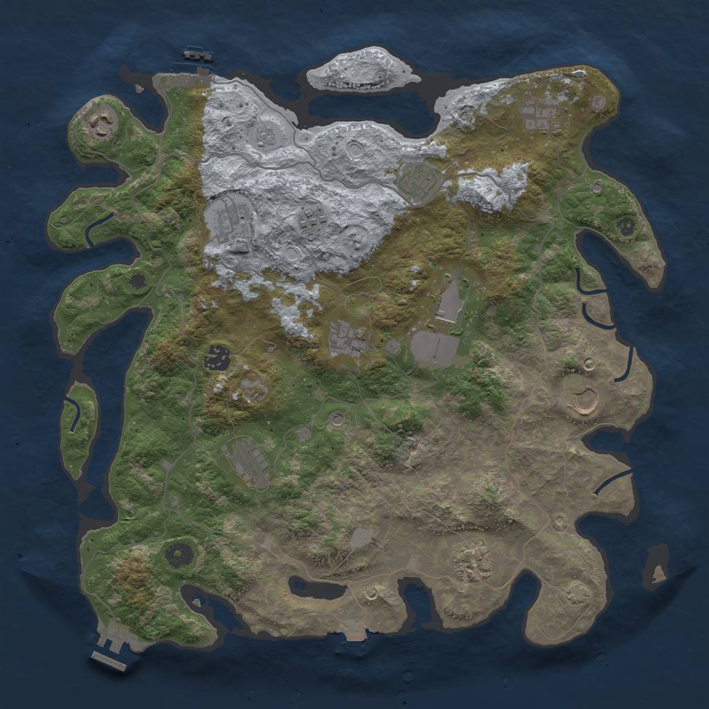 Rust Map: Procedural Map, Size: 4000, Seed: 124917930, 19 Monuments