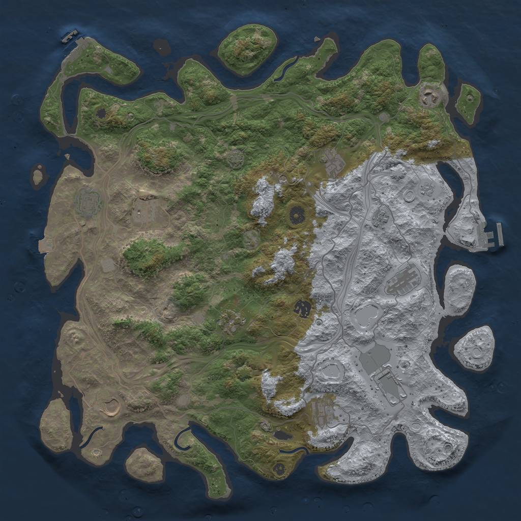 Rust Map: Procedural Map, Size: 4500, Seed: 1541341483, 19 Monuments