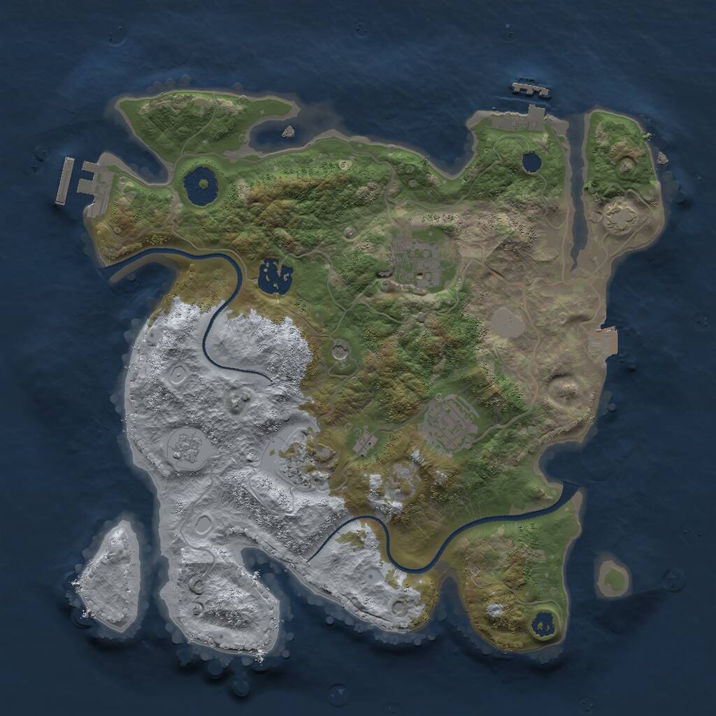 Rust Map: Procedural Map, Size: 3000, Seed: 1478439403, 10 Monuments
