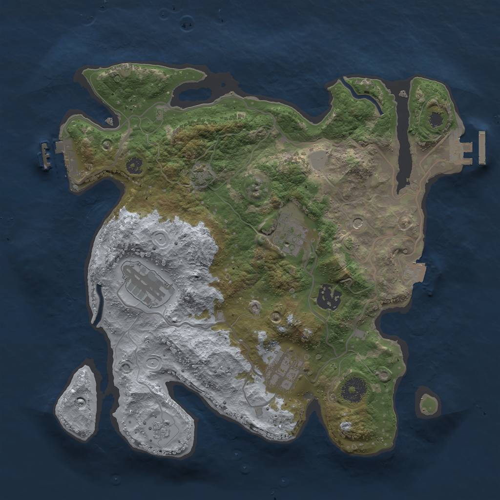 Rust Map: Procedural Map, Size: 3000, Seed: 1478439403, 12 Monuments