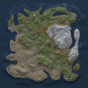 Thumbnail Rust Map: Procedural Map, Size: 4000, Seed: 1305744068, 19 Monuments