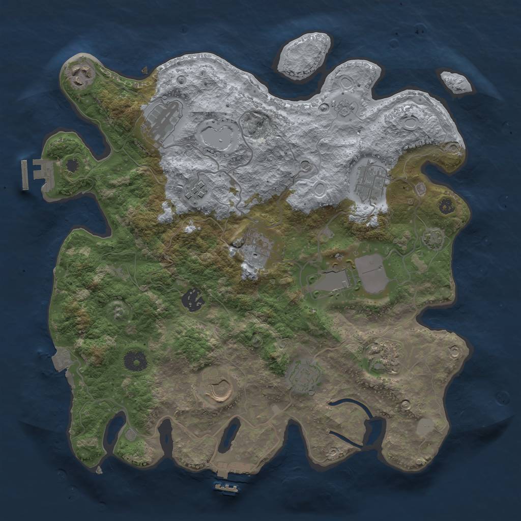 Rust Map: Procedural Map, Size: 3500, Seed: 1178070926, 18 Monuments