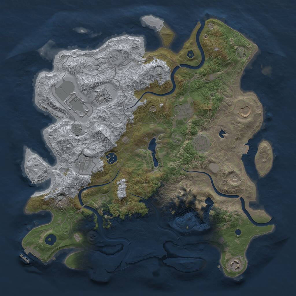 Rust Map: Procedural Map, Size: 4000, Seed: 402564483, 15 Monuments