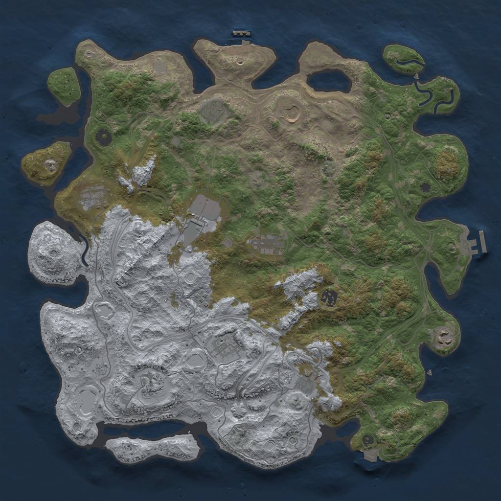 Rust Map: Procedural Map, Size: 4500, Seed: 2048326314, 19 Monuments