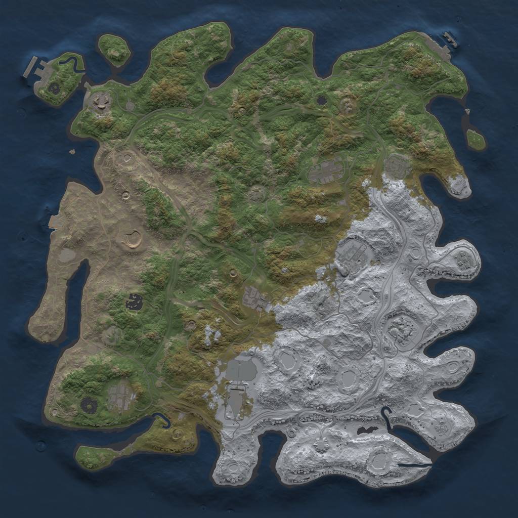 Rust Map: Procedural Map, Size: 4500, Seed: 12241596, 19 Monuments