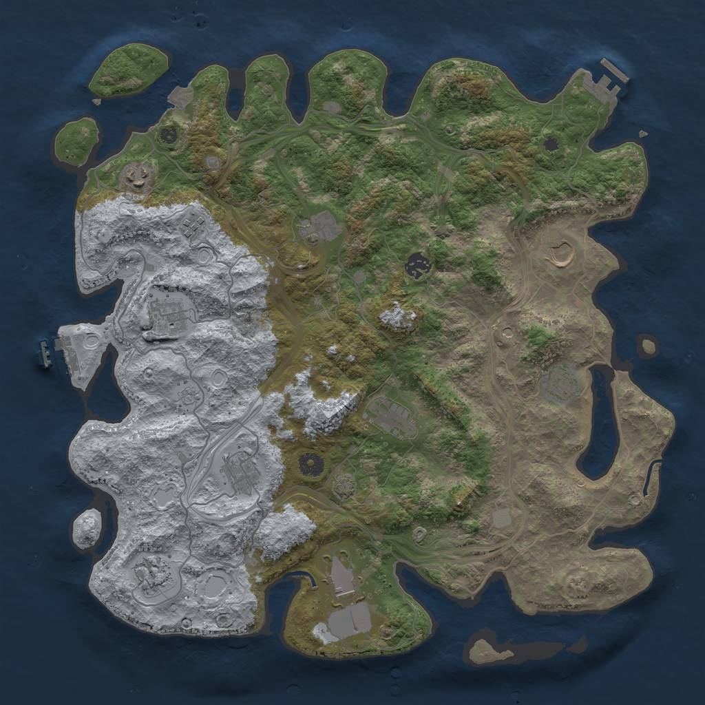 Rust Map: Procedural Map, Size: 4250, Seed: 108243926, 19 Monuments