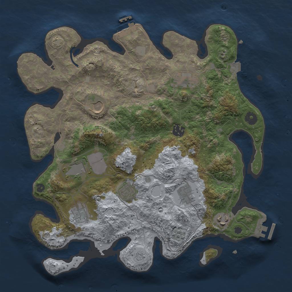 Rust Map: Procedural Map, Size: 3500, Seed: 87003191, 16 Monuments