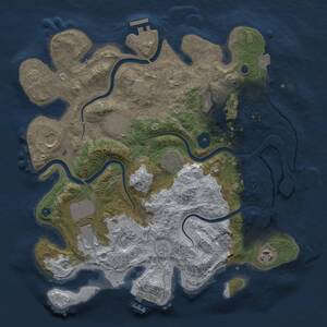 Thumbnail Rust Map: Procedural Map, Size: 3500, Seed: 87003191, 14 Monuments