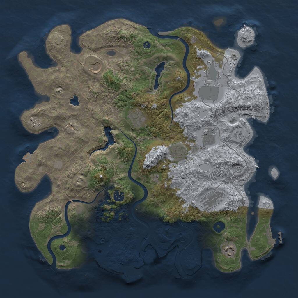 Rust Map: Procedural Map, Size: 4000, Seed: 1762774613, 15 Monuments