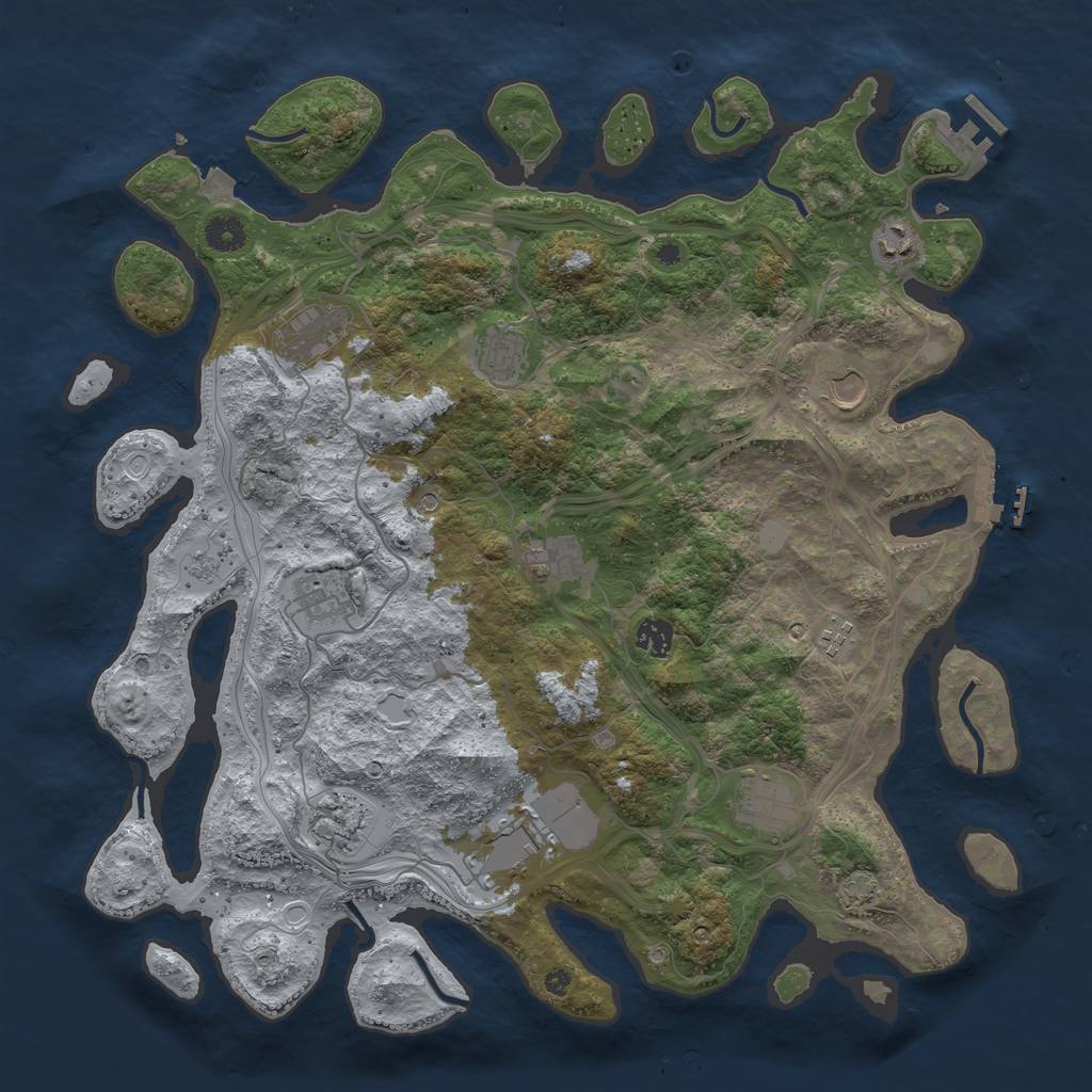 Rust Map: Procedural Map, Size: 4250, Seed: 1148363512, 19 Monuments