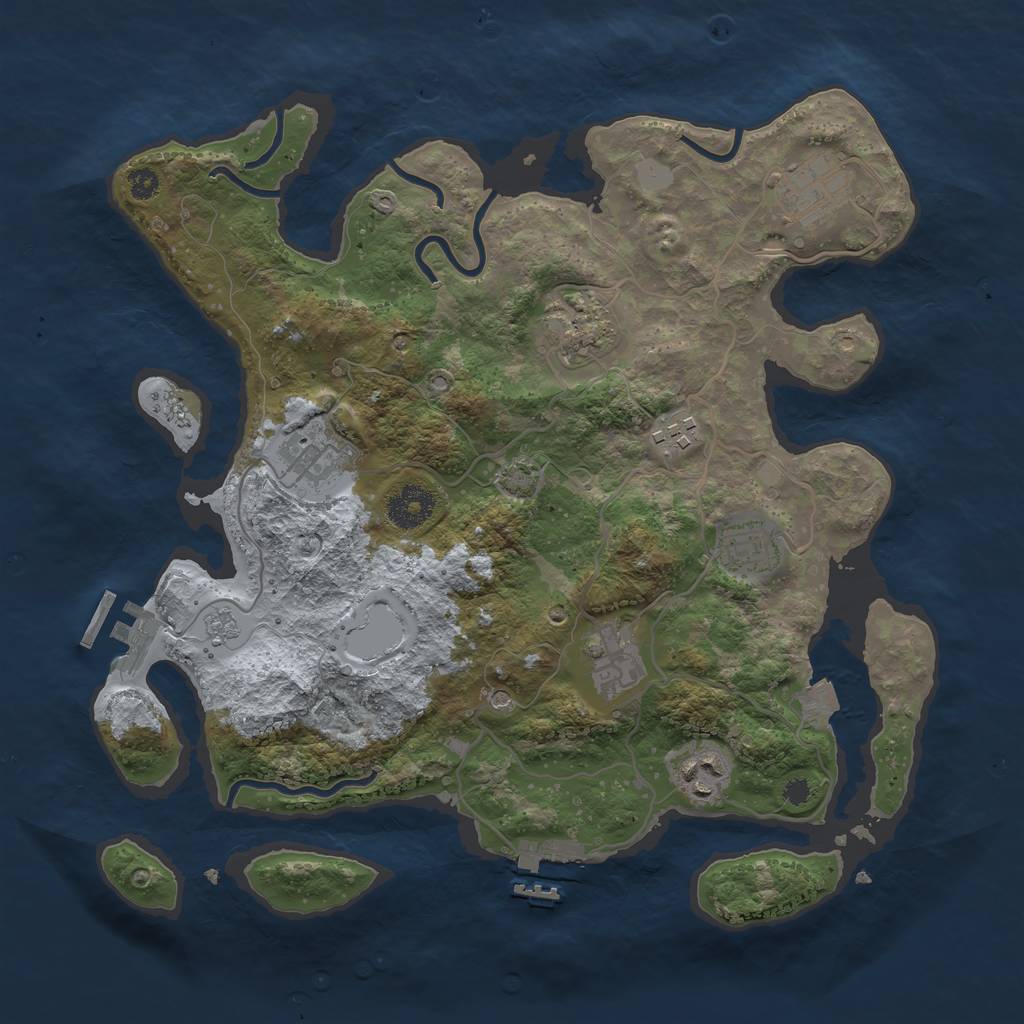 Rust Map: Procedural Map, Size: 3400, Seed: 86876004, 15 Monuments