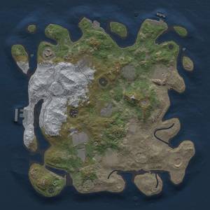 Thumbnail Rust Map: Procedural Map, Size: 3500, Seed: 1197246212, 17 Monuments