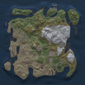 Thumbnail Rust Map: Procedural Map, Size: 3500, Seed: 63985824, 16 Monuments