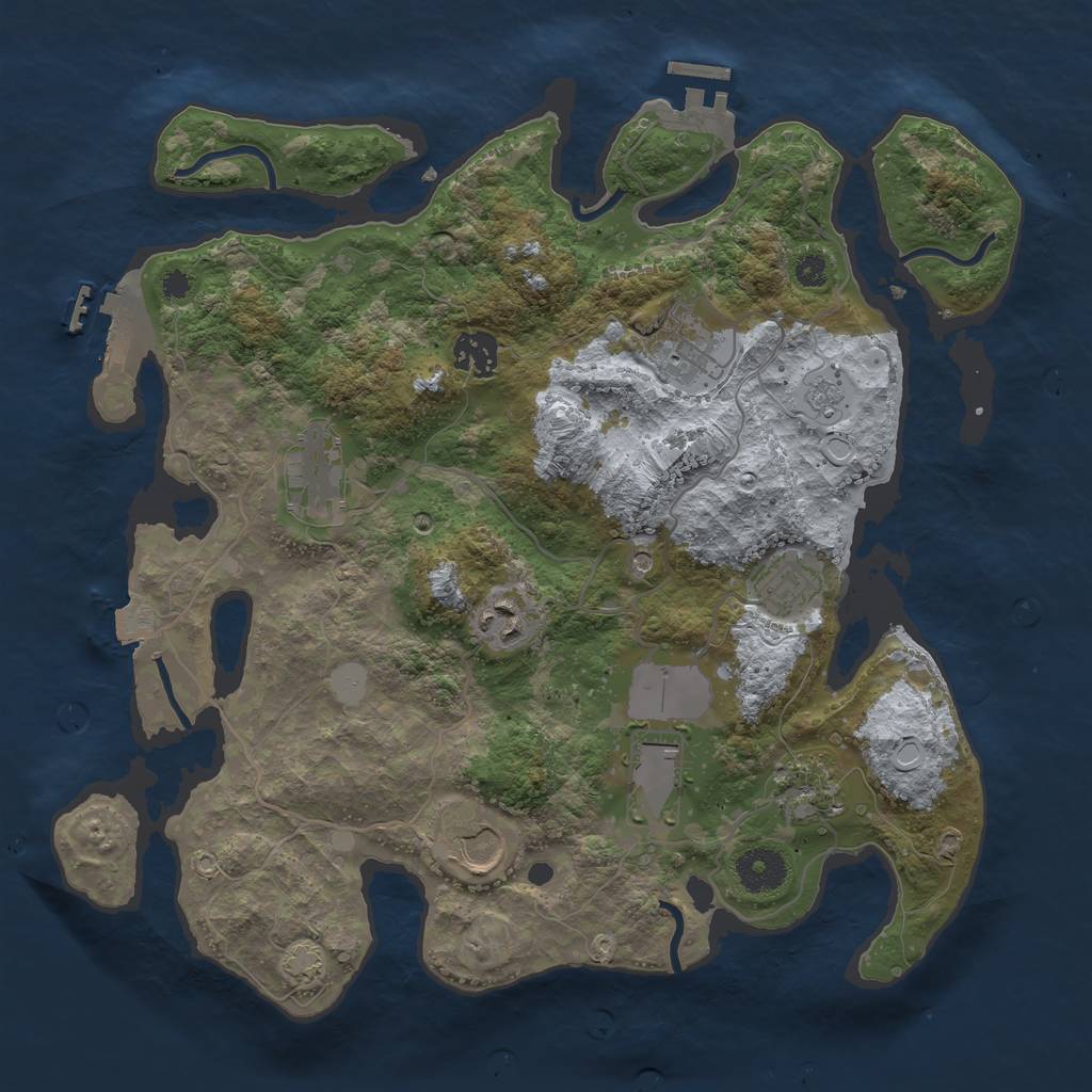 Rust Map: Procedural Map, Size: 3500, Seed: 63985824, 16 Monuments