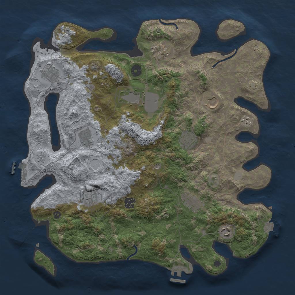 Rust Map: Procedural Map, Size: 3900, Seed: 39790196, 19 Monuments