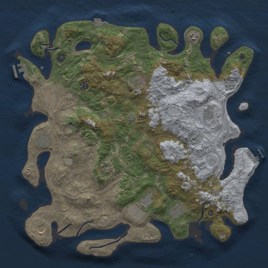 Rust Map: Procedural Map, Size: 4250, Seed: 1544151669, 19 Monuments